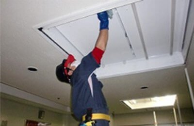 画像:照明器具清掃